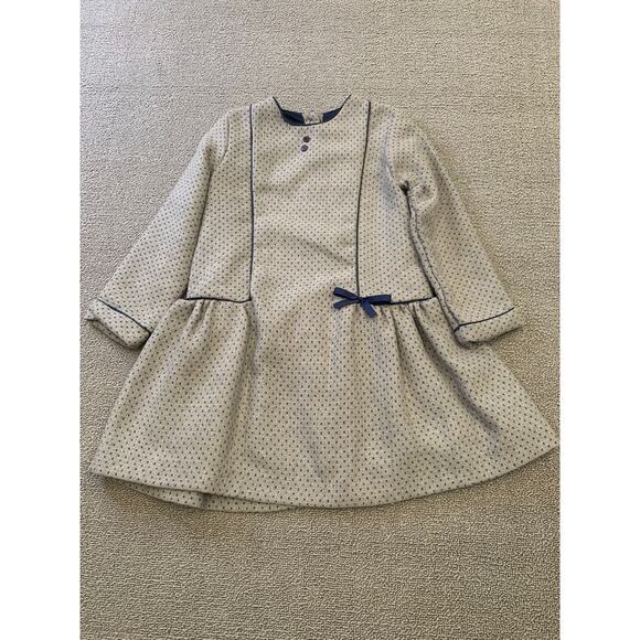 Martina‎ Charlotte Girls 4Y Gray And Navy Drop Waist Dress - Picture 16 of 16